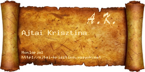 Ajtai Krisztina névjegykártya