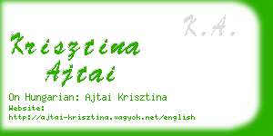 krisztina ajtai business card